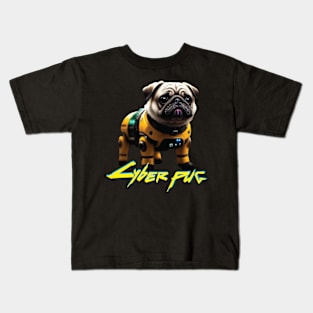 Just a Cyber Pug 2077 Kids T-Shirt